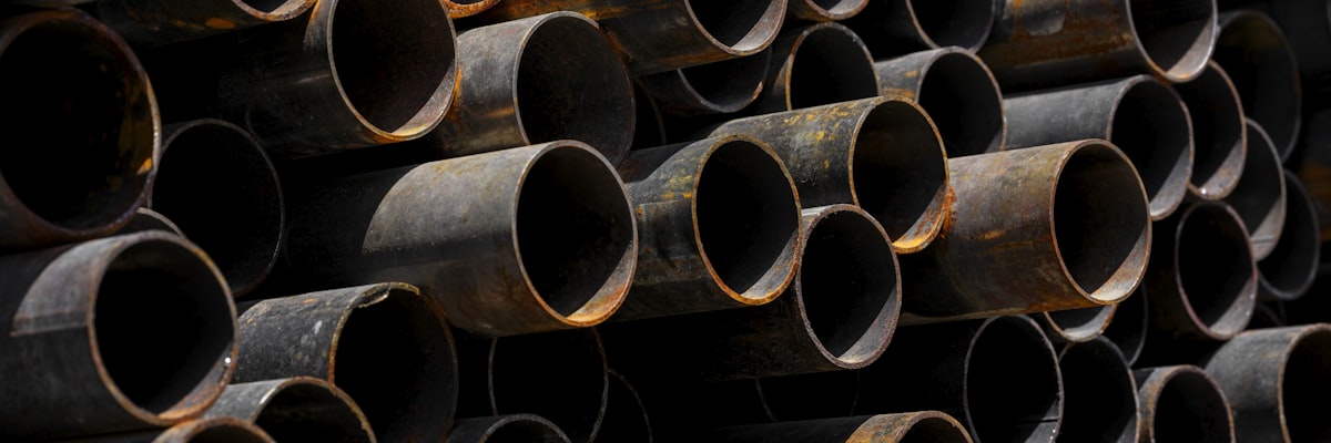 Natural gas pipeline infrastructure in a landscape